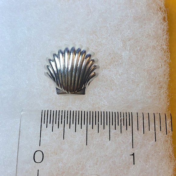 Sterling Silver Scallop Shell Stud Earrings - Picture 5 of 5